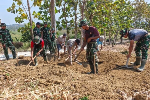 Kawal Kelancaran Program TMMD 129, Danramil Ngimbang dan Danki Satgas Rutin Koordinasi Pemantauan Lapangan