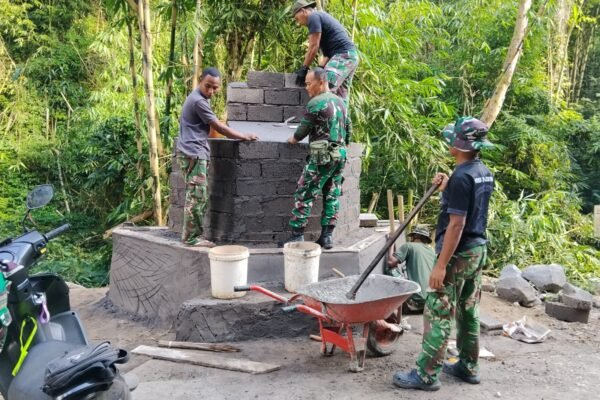 Tugu TMMD Ke-129 Kodim 1626/Bangli Disiapkan Jadi Penanda Karya dan Kebersamaan di Desa Sekardadi