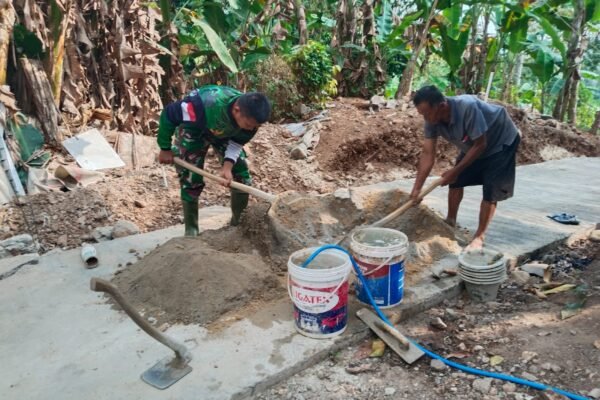 Jalan Rabat Beton TMMD Semakin Nyata, Akses Warga Pinang Jaya Kini Menuju Perubahan