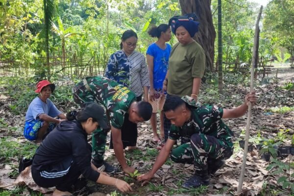 Satgas TMMD Kodim Belu Laksanakan Penanaman 100 Pohon untuk Pelestarian Lingkungan