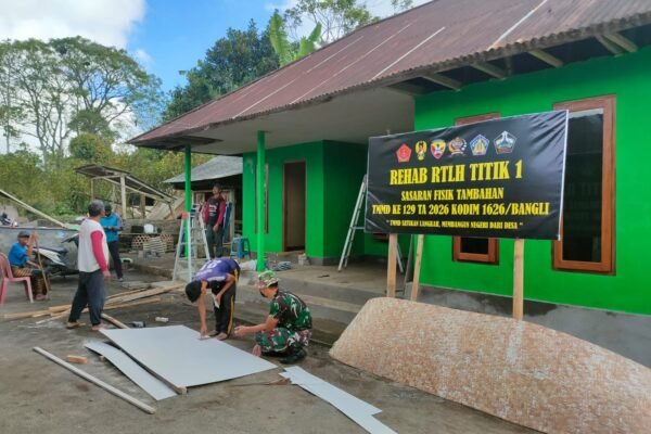 Sentuh Kebutuhan Dasar Warga, Rehab RTLH Wayan Pasta Jadi Sasaran TMMD Ke-129 Kodim 1626/Bangli