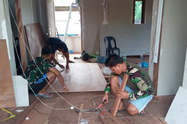 Kerjasama TNI dan Masyarakat Desa Liang Bunyu Capai Target TMMD 95 Persen