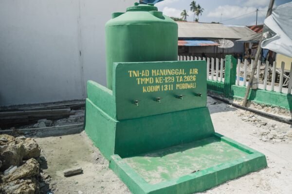 Program Manunggal Air Bersih TMMD Ke-129 di Desa Umbele Lama Rampung 100 Persen