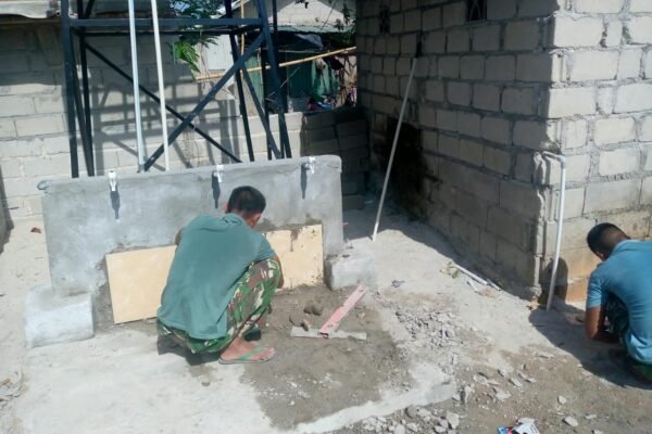 Gotong Royong Tak Pernah Padam, Satgas TMMD 129 Kodim 0413/Bangka Percantik Fasilitas Sumur Bor