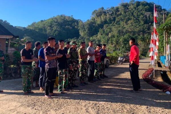 Pastikan Kesiapan Sebelum Bertugas, Bintara Bakti Kodim 1407/Bone Pimpin Apel Pagi Satgas TMMD Ke-129