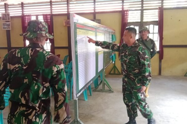 Jelang Kedatangan Tim Wasev, Kasiter Korem 121/Abw Cek Kesiapan Posko TMMD Kodim 1206/Putussibau