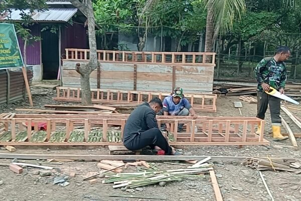 TMMD Kodim 0102/Pidie Hadirkan Peluang Usaha Baru, Lima Kandang Ayam Petelur Dibangun untuk Warga