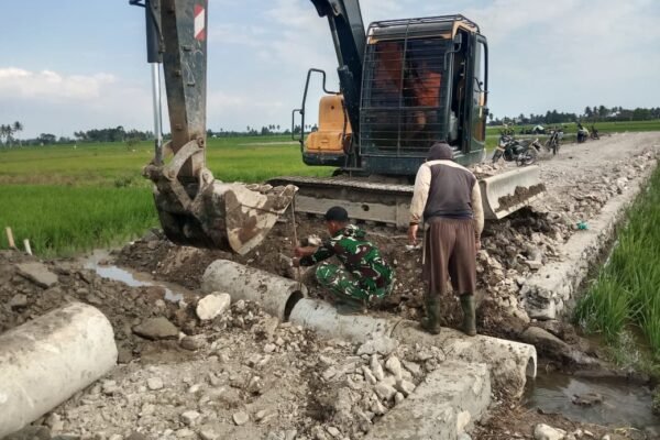 Optimalisasi Pembangunan! Satgas TMMD Ke-129 Kodim 1404/Pinrang Manfaatkan Excavator untuk Gorong-Gorong