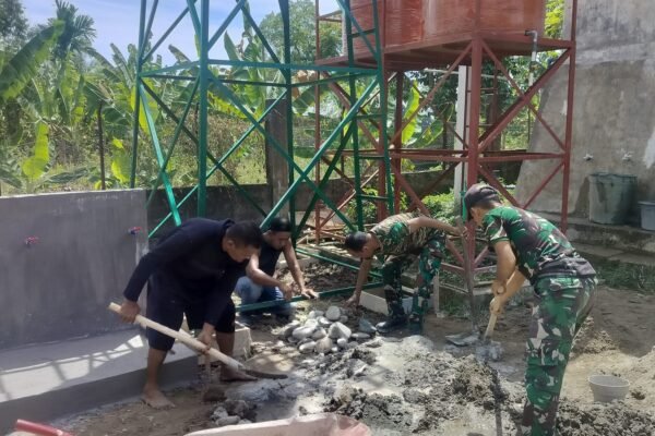 Satgas TMMD Ke-129 Kodim 0102/Pidie Perkuat Pondasi Tandon Air, Fasilitas Air Bersih untuk Warga Kian Terwujud