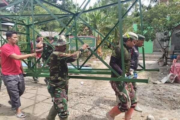 Satgas TMMD ke-129 Giat Pasang Tandon Air dan Tower di Dayah Lhok Panah