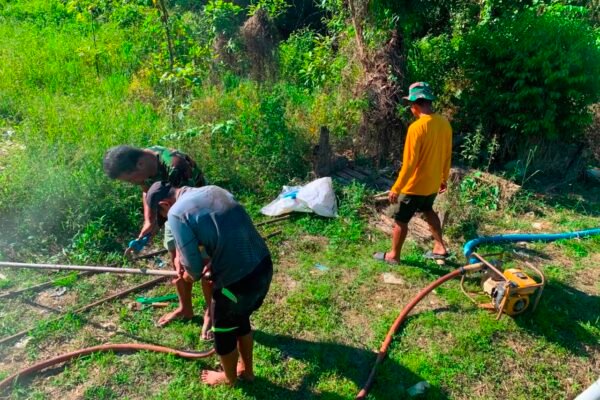 Jawab Kebutuhan Air Bersih, Satgas TMMD Regtas Ke-129 Kodim 1206/Psb Mulai Kerjakan Sumur Bor di SMPN 4 Satap Embaloh Hilir