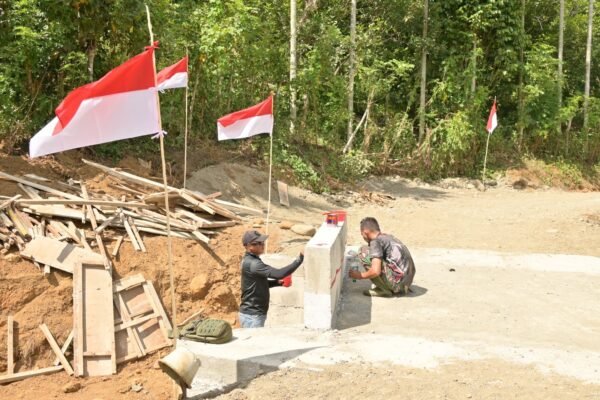 Satgas TMMD Padukan Pembangunan dan Nasionalisme di Desa Lhok Panah