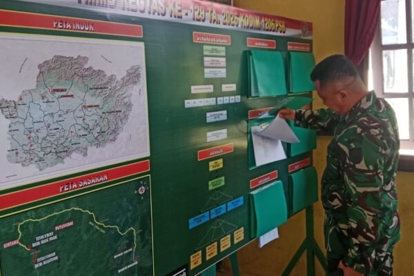 Persiapan Sambut Tim Wasev, Kasiter Korem 121/Abw Tinjau Posko TMMD Ke-129 Kodim 1206/Putussibau