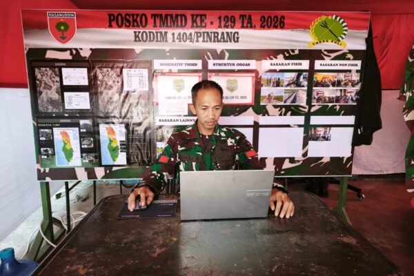 Di Balik Sukses Publikasi TMMD, Praka Idam Jadi Operator Laptop Andalan Satgas TMMD Ke-129 Kodim 1404/Pinrang