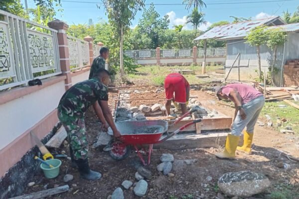 Satgas TMMD Ke-129 Kodim 0102/Pidie Bangun MCK di Area Pemakaman Umum Desa Blang Cot, Permudah Kebutuhan Warga