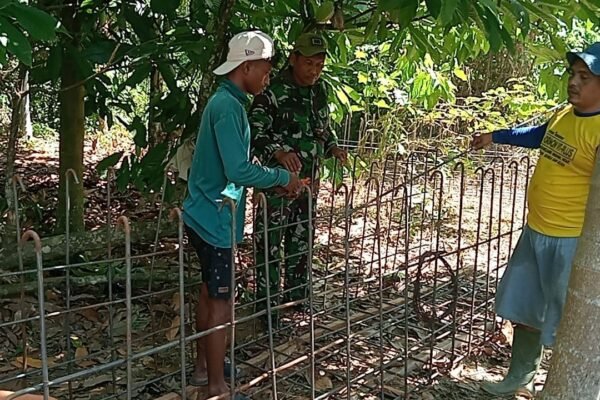 Satgas TMMD 129 Rangkai Besi Konstruksi Box Culvert, Perkuat Akses Jalan Pertanian Warga