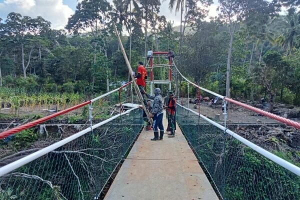 Jembatan Gantung Pattuku-Lemo Dilengkapi Prasasti, Tandai Tuntasnya Sasaran TMMD ke-129