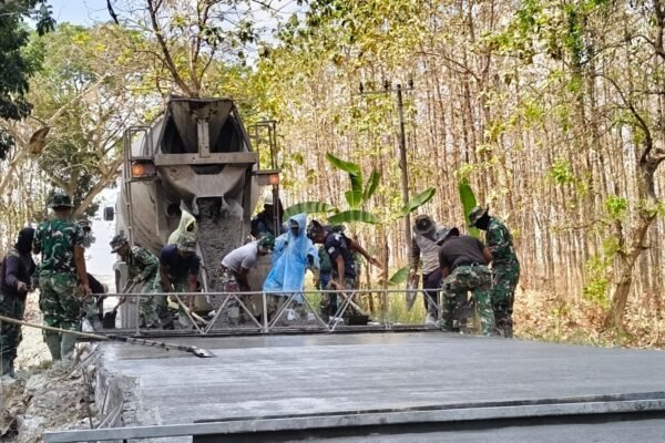Menyatu Tanpa Sekat: Senyum Kemanunggalan TNI dan Warga Tlemang Menggali Asa di Pelosok Lamongan