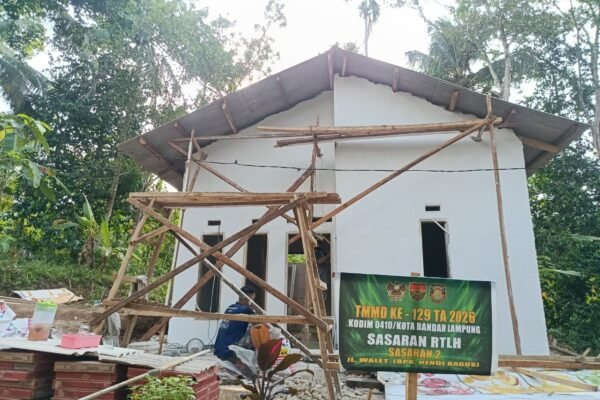 Progres RTLH TMMD ke-129 Kodim 0410/KBL Capai 70 Persen, Rumah Pak Hendi Segera Layak Huni