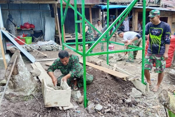 Satgas TMMD ke-129 Kodim 1407/Bone Bangun Dudukan Tower Tandon Air, Perkuat Fasilitas MCK Desa Langi