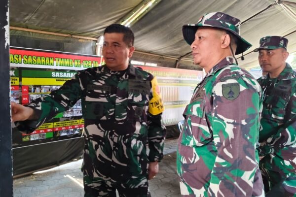 Sinergi TNI dan Rakyat Membara, Waaster Kasal Tinjau Langsung Pos Kotis TMMD ke-129 Kodim 0812/Lamongan