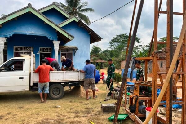 Kodim 0412/Lampung Utara Melanjutkan Program TMMD Ke-129 dengan Pembinaan Infrastruktur Air Bersih